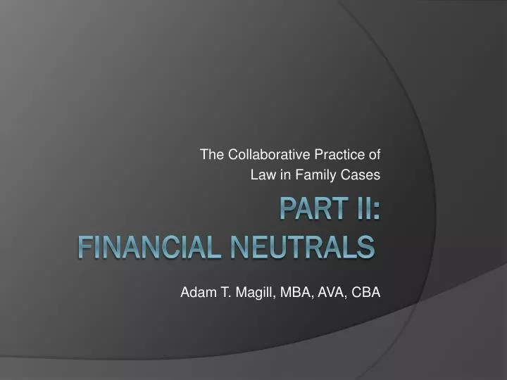 the collaborative practice of law in family cases