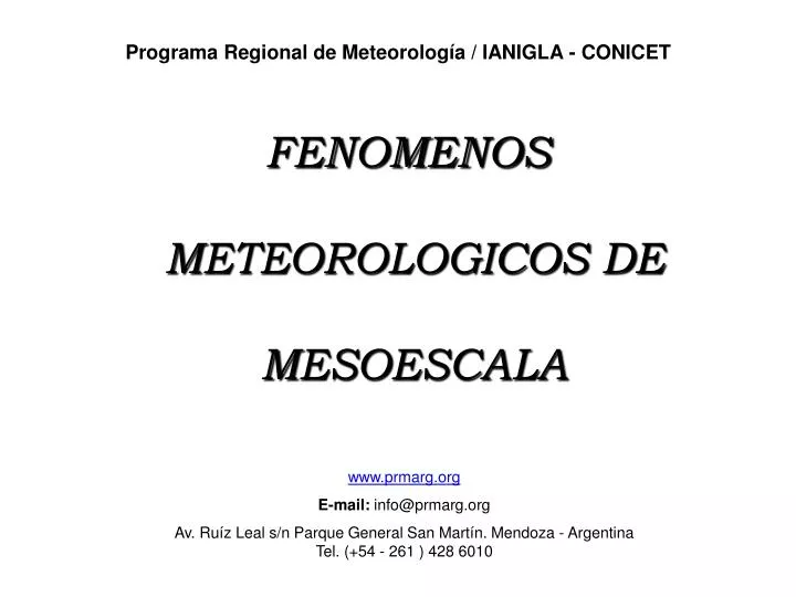 fenomenos meteorologicos de mesoescala
