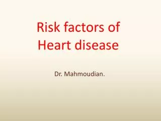 Risk factors of Heart disease