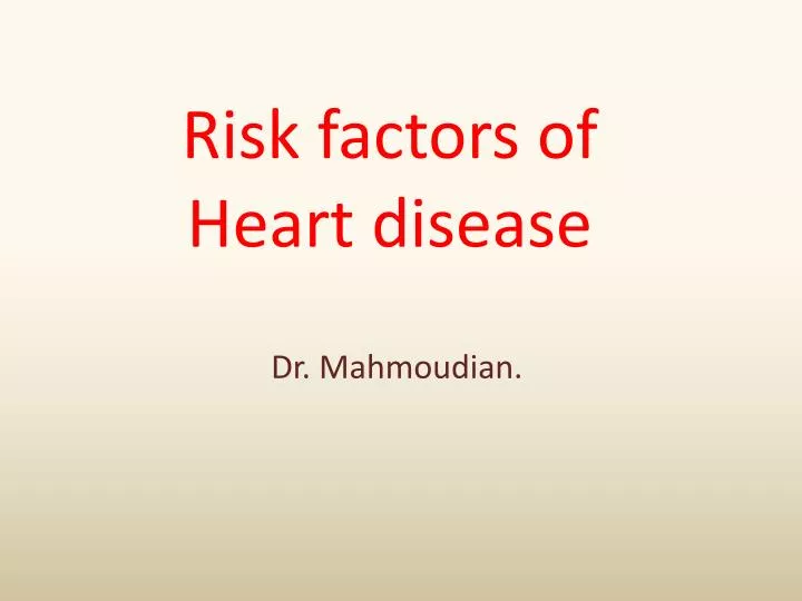 risk factors of heart disease
