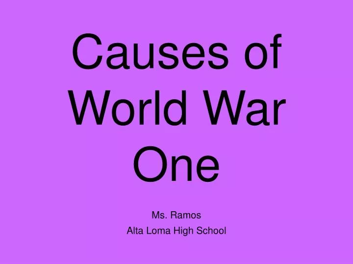 causes of world war one