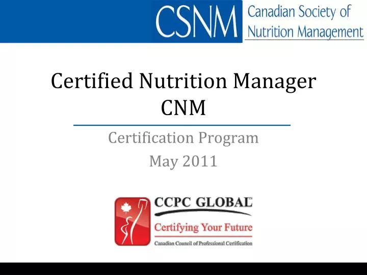 certified nutrition manager cnm