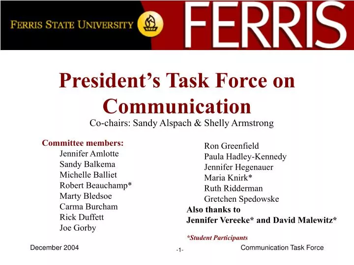president s task force on communication