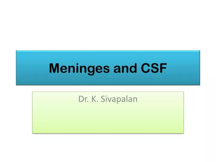 meninges and csf