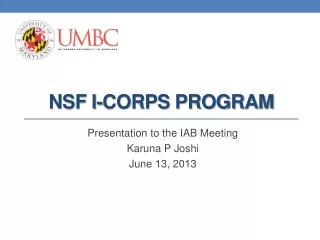 NSF I-Corps program