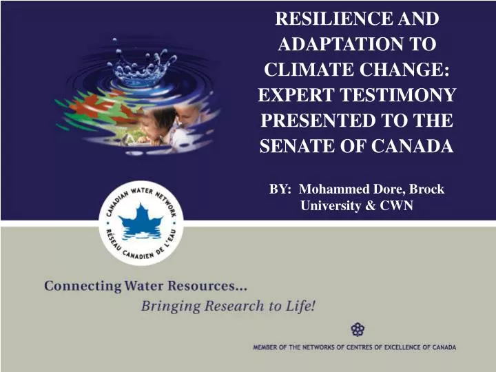 resilience and adaptation to climate change expert testimony presented to the senate of canada