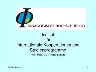institut f r internationale kooperationen und studienprogramme prof mag ddr peter sch rz