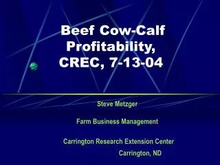 Beef Cow-Calf Profitability, CREC, 7-13-04