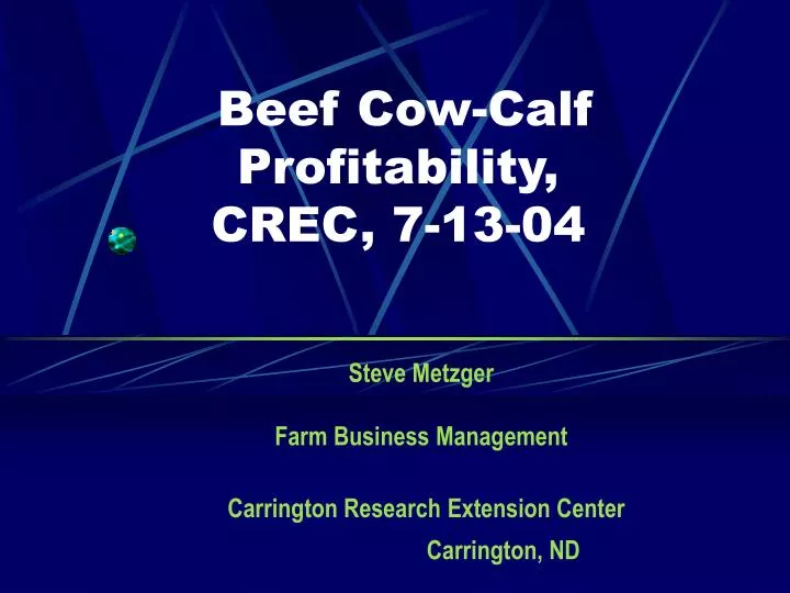 beef cow calf profitability crec 7 13 04