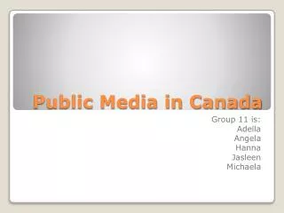 Public Media in Canada
