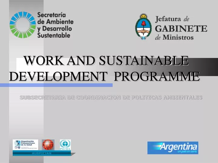 work and sustainable development programme