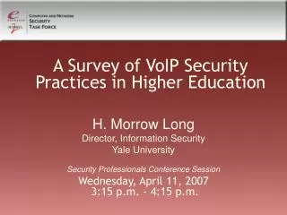 A Survey of VoIP Security Practices in Higher Education