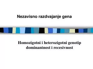 nezavisno razdvajanje gena