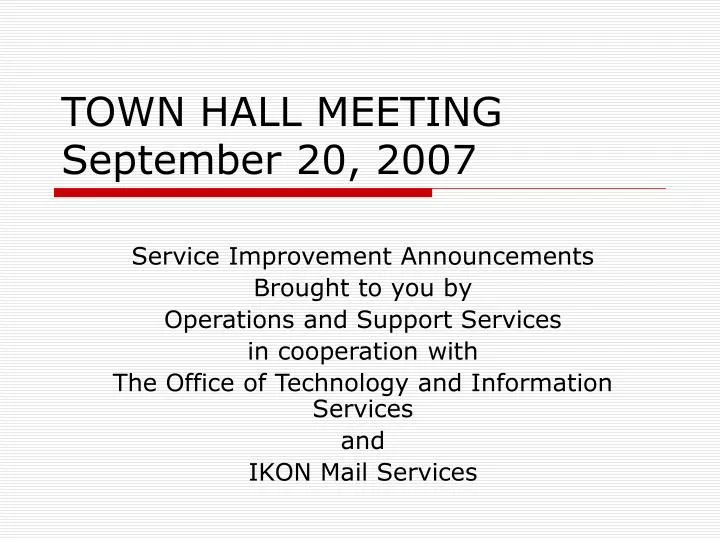 town hall meeting september 20 2007