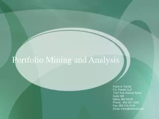 Portfolio Mining and Analysis