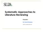 Systematic Approaches to Literature Reviewing - slide 1