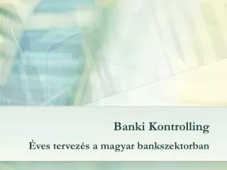 banki kontrolling