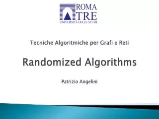 Tecniche Algoritmiche per Grafi e Reti
