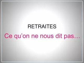 retraites