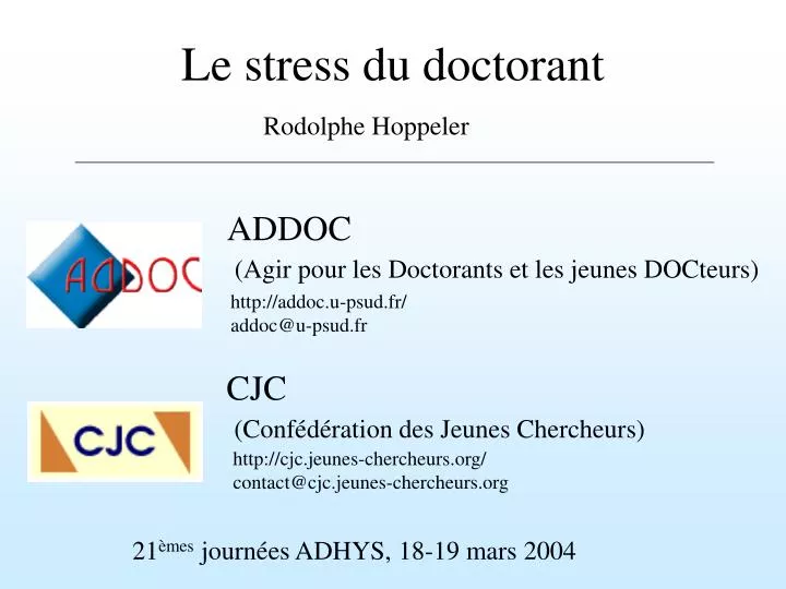 le stress du doctorant