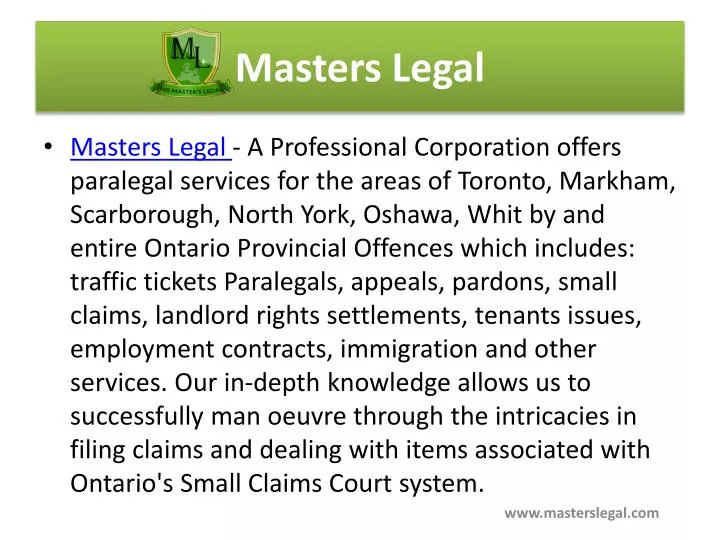 masters legal