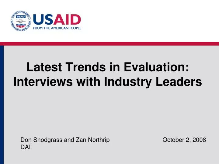 latest trends in evaluation interviews with industry leaders