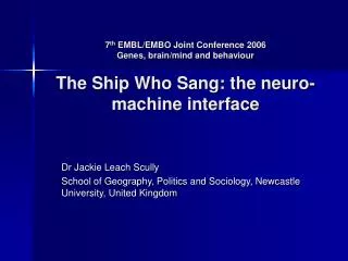 Dr Jackie Leach Scully