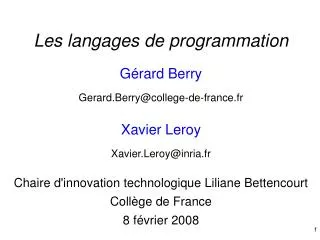 les langages de programmation