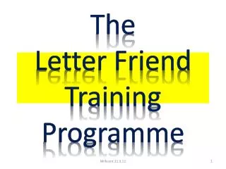 The Letter Friend Training Programme