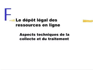 le d p t l gal des ressources en ligne