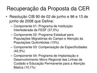recupera o da proposta da cer