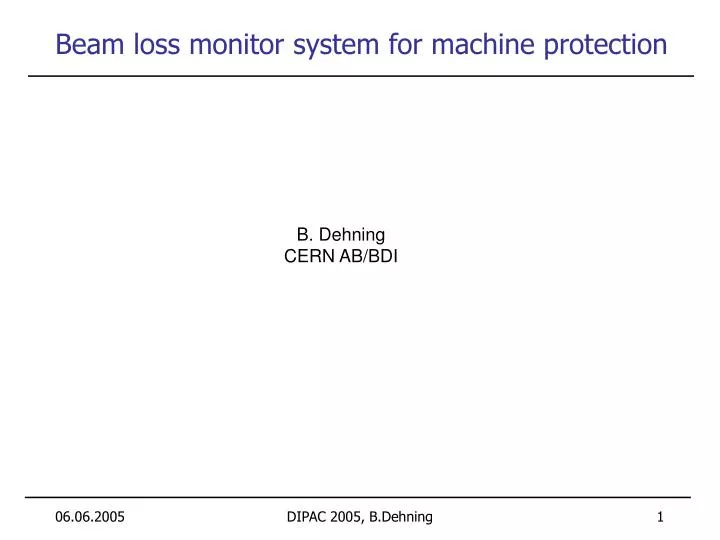 beam loss monitor system for machine protection
