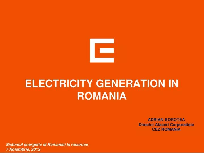 electricity generation in romania
