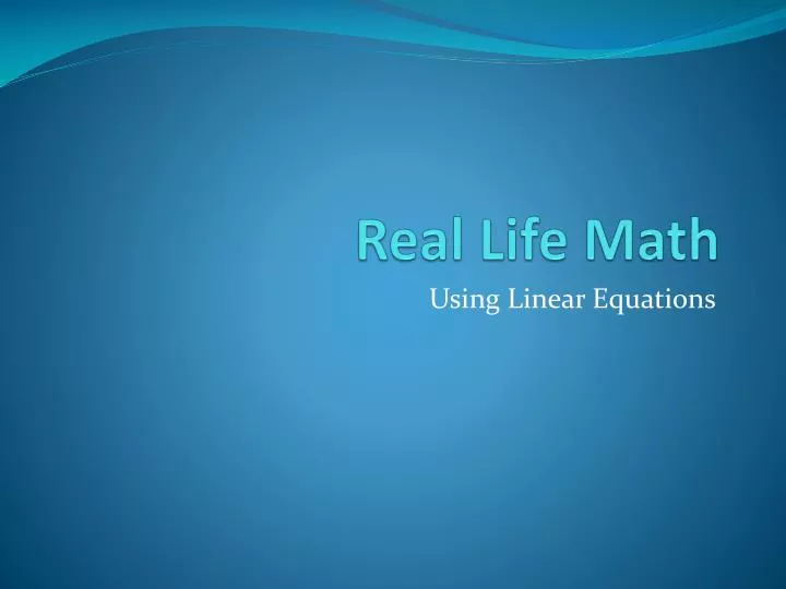 real life math
