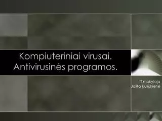 kompiuteriniai virusai antivirusin s programos