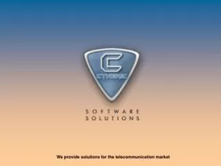We provide solutions for the telecommunication market