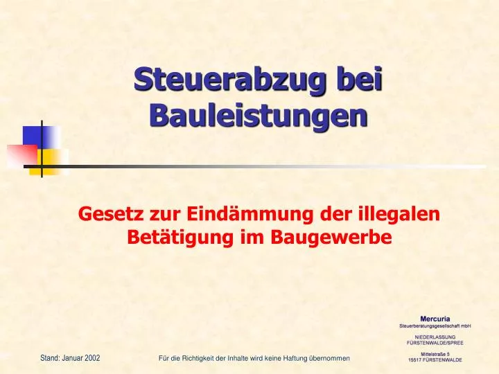 steuerabzug bei bauleistungen