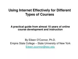 Using Internet Effectively for Different Types of Courses
