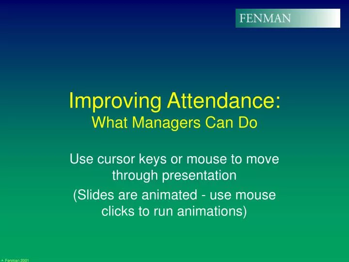improving attendance what managers can do