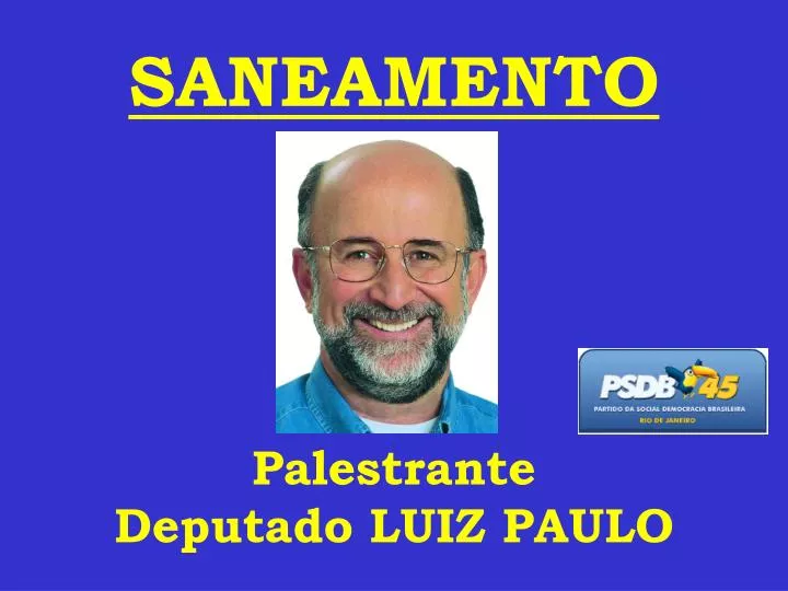 saneamento palestrante deputado luiz paulo