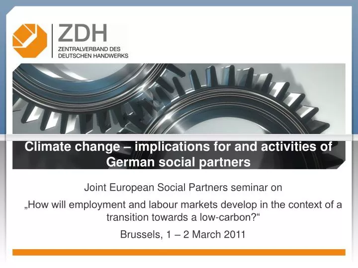 climate change implications for and activities of german social partners