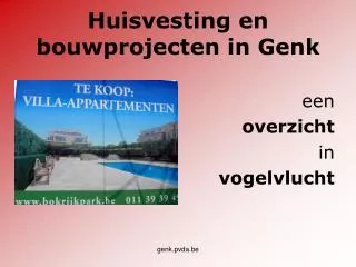 huisvesting en bouwprojecten in genk