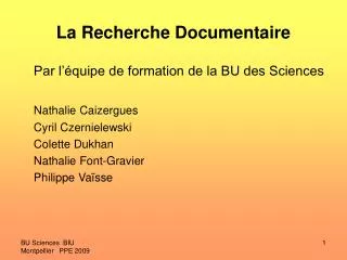 la recherche documentaire