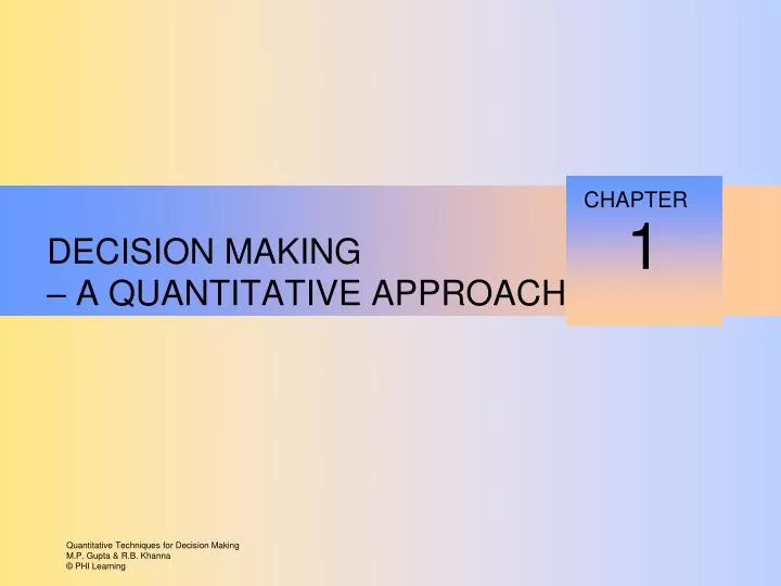decision making a quantitative approach