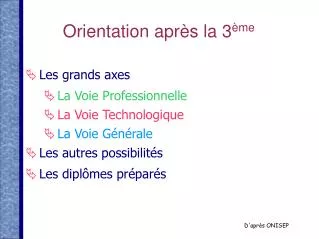 orientation apr s la 3 me