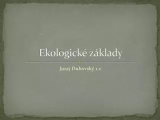 ekologick z klady