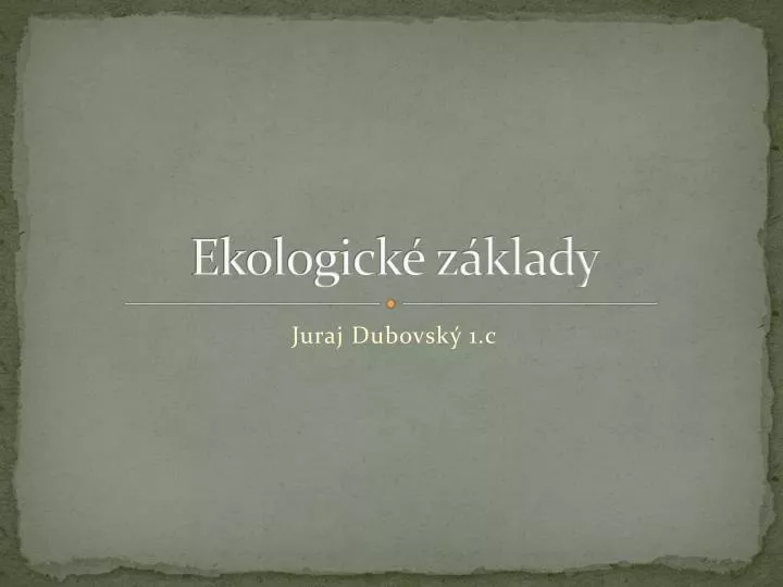 ekologick z klady