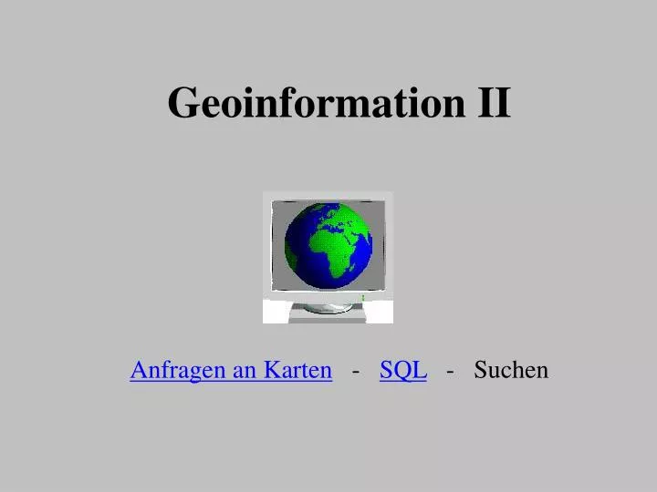 geoinformation ii