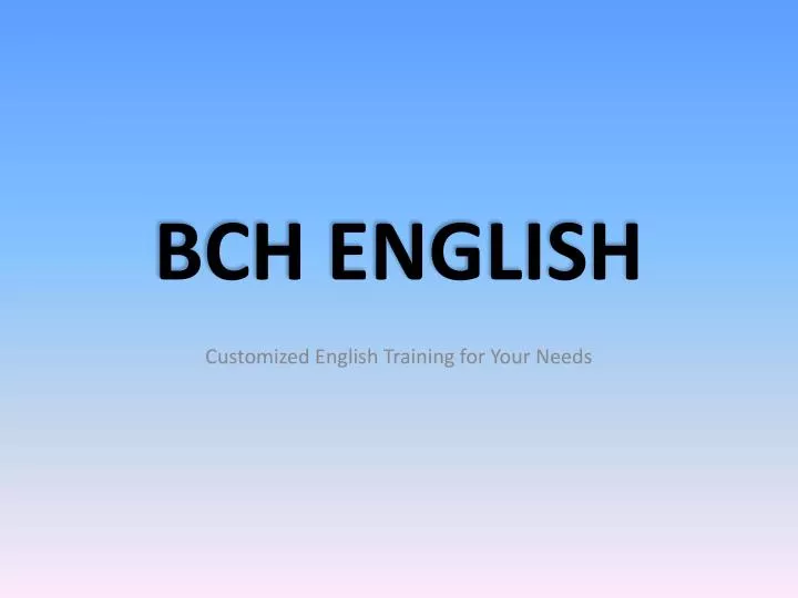 bch english