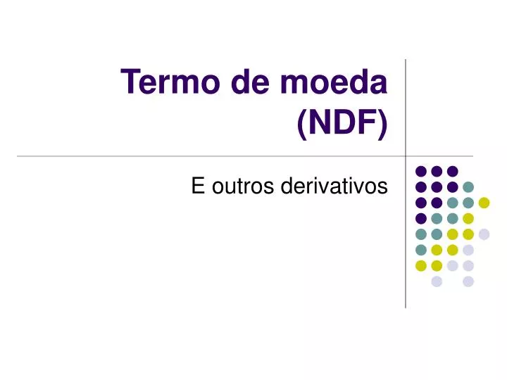 termo de moeda ndf